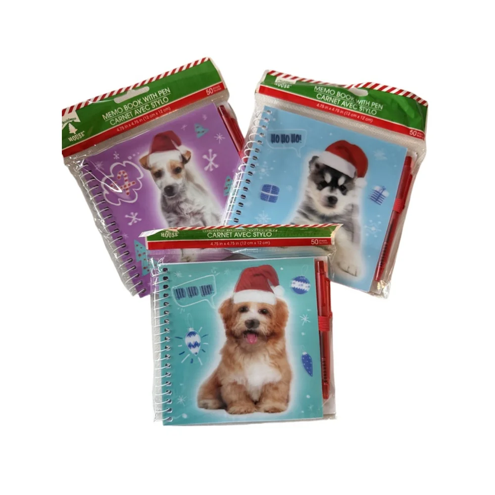 NWT Christmas 3 pack - 3D Petpals Puppy Memo Book With Pen 50 Sheets New Sealed